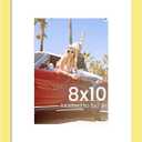 upsimples 8x10 Picture Frame, Display Pictures 5x7 with Mat or 8 x 10 Without, Wall Hanging Photo Frames, Yellow, 1 Pack