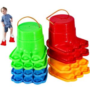 IROO Balancing Stilts for Kids, 4 Pairs Walking Monster Feet for Balance and Coordination, Toys for Girls & Boys Age 4-10 Years Old Indoor or Outdoor Play (8 Total) (Monster Feet)