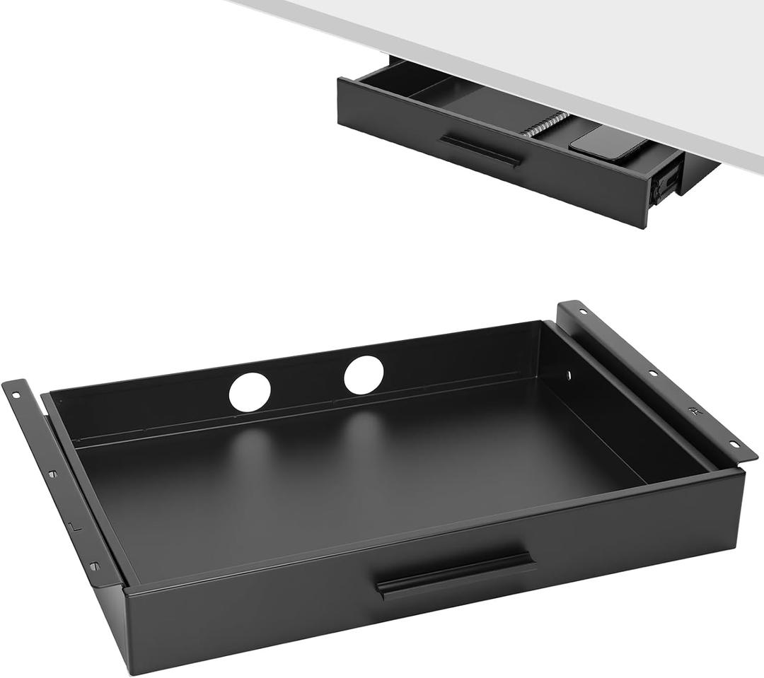Menkxi 18 x 12 in Under Desk Drawer,Slide out Storage Organizer Heavy Duty