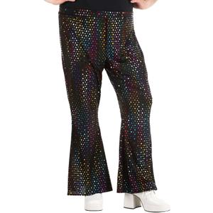 Men's Plus Size Dazzling Disco Shirt & Bell Bottom Pants Costume Set - Adult 70s 80s Disco Costume Sequin Outfit (3X)