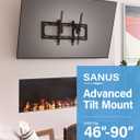 SANUS Preferred Extendable Tilt TV Wall Mount for 42 to 90 inch Screens up to 150lbs - 5.7 Extension Provides Max 12 deg Tilt to Reduce Glare - Easy DIY Install w/Included Hardware - SLT4-B1
