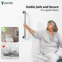 4 Pack 24 Inch Shower Grab Bars, YuanDe Brushed Nickel Stainless Steel Bathroom Wall Grab Bar Handle, Shower Balance Bar, Safety Hand Rail Support, Handicap Elderly Senior Bath Grab Handle(1.25" Tube)