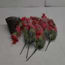 Artificial Fake Hanging Hibiscus Flowers Plants Baskets for Outdoor Decor, Faux Silk Hibiscus Long Vines in Planter UV Resistant Realistic Flowers for Outside Porch Patio Home Decoration, Red