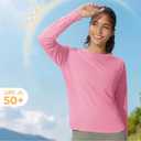 Women's Sun Shirts UPF 50+ Long Sleeve Uv Protection Shirts Lightweight Quick Dry SPF Clothing Outdoor Hiking Tops (Pink, S)