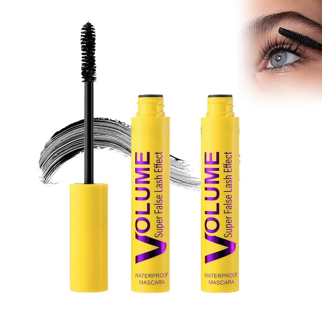Bubble Mascara - Smudge-Proof, Volume and Length Formula for Bold, Lengthening and Curling, Natural, Thick, Long Lasting Waterproof and Sweatproof, Can Be Layered to Boost Curl (2PCS)