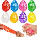 8pcs Easter Egg Stress Balls,Squishy Stress Relief Toys for Easter Basket Stuffers, Easter Egg Fillers,Party Favors