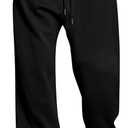 Men's Casual Baggy Wide Leg Lounge Travel Pants Streetwear with Pockets (Black, M)