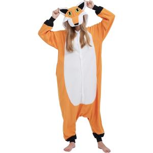 DarkCom Unisex Adult Fox Onesie Halloween Costume One Piece Animal Pajamas Women Men Sleepwear Christmas Pajamas XL