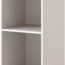 Homes: Inside + Out Apexa 2-Cube Storage Organizer Shelves, Stackable Wood Bookcase Fits Cubby Bins for Organization, Dorm Teen Room Decor & Home Office, Taupe Grey