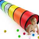 Kids Play Tunnel for Toddlers 1-3 Colorful Pop Up Baby Tunnel for Kids to Crawl Through 6 Foot with Breathable Mesh Collapsible Toddler Toys Gift for Children Backyard Playset