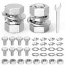 10PCS 1/2-13" x 3/4" 304 Stainless Steel Fully Threads Bolt, Hex Head Bolts with Nut Spacer and Spanner