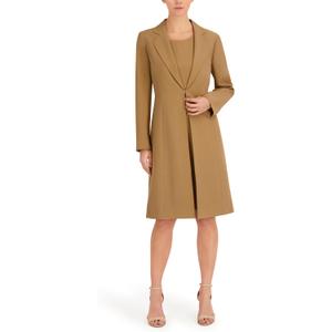 Le Suit Women's Long Coat & Basic Sheath Dress, size 4