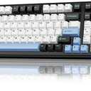 AULA F99 Wireless Mechanical Keyboard, Tri-Mode BT5.0/2.4GHz/USB-C Hot Swappable Custom Keyboard, Pre-lubed Linear Switches, RGB Backlit Gaming Keyboards for PC/Tablet/Xbox/PS4/PS5 (Blue& White & Black)