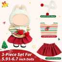 2 x Doll Clothes 17cm/15cm Outfit Set Party Clothes High-End Fashion Outfits Suitable Accessories Christmas Cloak Halloween Premium Clothing 5.91-6.7 inch (No Doll) (LBB-256) (Vintage Christmas Skirt)