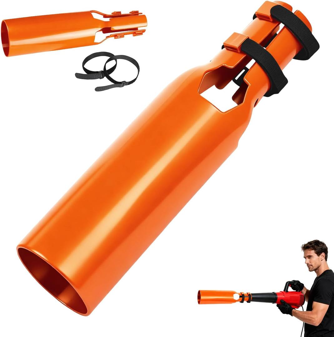 Leaf Blower Air Booster, Upgraded Leaf Blower Extension Booster Attachment, Airflow Amplifier Instantly Boosts Airflow, for Circular Nozzle Diameter of 2-4 Inches, Orange