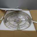 Gold Fandelier Ceiling Fan with Light,20" Crystal Chandelier Ceiling Fans with Lights and Remote Control,Modern Caged Flush Mount Fandelier with 6 Speeds for Living Room Bedroom Nursery