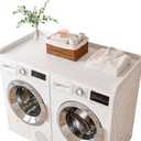 Memobarco Washer Dryer Countertop, 54" Width x 27.5" Depth Laundry Countertop Organization, Wooden Washer and Dryer Topper for Folding, Sorting & Ironing, Easy to Install, White, One Tier