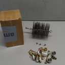 4 Inch Double Spiral Flue Brush Round Chimney Cleaning Brush with 1/4" Npt Fitting for Chimneys Stove Pipes Cleaning Accessories