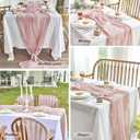 IVAPUPU 2 Pcs Cheesecloth Table Runner - 10ft Dusty Pink Boho Rustic Gauze Cheese Cloth Table Runner for Baby Shower Decorations Wedding Party Spring Garden Farmhouse Mothers Day Decor