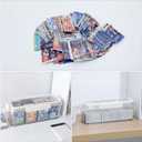 Yesesion 2 Pack Card Storage Box for Top Loader, Clear Display Case with Lid and Handle for Collectible Trading Baseball Football Game Card, Portable Art Crafts Organizer