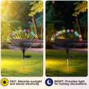 4 Pcs St Patricks Day Outdoor Decorations Solar Lights Waterproof Green 48 LED Swaying Pathway Firefly Stake Lights for Outside Yard Garden Lawn Decorations(Multicolor,Snowflake)