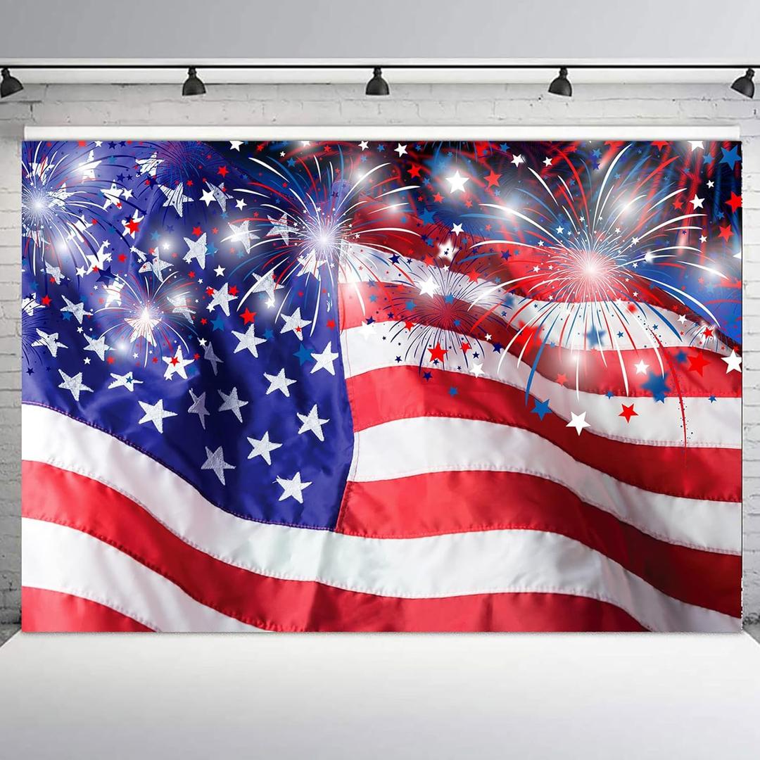 LB 7x5ft 4th of July Photo Backdrop American Flag and Star with Fireworks Photography Backdrops Independence Day Banner Backdrop for Kids Baby Shower Birthday Party Photo Booth Studio Props (Blue and Red) LB 7x5ft 4th of July Photo Backdrop American Flag and Star with Fireworks Photography Backdrops Independence Day Banner Backdrop for Kids Baby Shower Birthday Party Photo Booth Studio Props (Blue and Red)