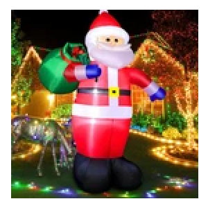 Morejoy 12FT Giant Christmas Inflatable Santa- Christmas Inflatable Outdoor Decoration Santa -Blow up Yard Decoration with Built-in LEDs Perfect for Yard/Lawn/Garden 1 PACK