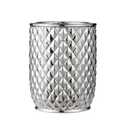 Bathroom Wastebasket - Ceramic Decorative Trash Can (Pineapple Pattern, Silver Grey)