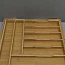 Expandable Bamboo Drawer Organizer  Large 20"x16.9" Size with Adjustable Dividers  for Kitchen Utensils, Knives, Cutlery, Flatware & Silverware Storage Tray