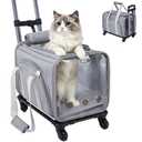 ASPFEIWELL Soft Cat Carrier with Detachable Wheels Expandable - Dog Carrier Foldable Pet Carrier for Cats and Dogs for Travel Outdoor Camping Indoor