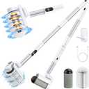 LyriFine Electric Spin Scrubber, 2025 New All-Purpose Roller Shower Scrubber, Bathroom Scrubber with 2 Speed & Long Handle, Pet Felt Brush Replacement, Cleaning Brush for Bathroom Tub Tile Floor