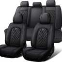 Car Seat Covers Full Set for Chevrolet Silverado 1500 2000-2026, Waterproof Nappa Leather Car Seat Cover, Full Coverage Car Seat Covers Sets(5 Seats/Black)