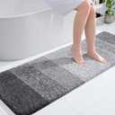 OLANLY Bathroom Runner Rugs Mat 59x20, Extra Soft Absorbent Microfiber Bath Rugs, Rubber Backing, Quick Dry, Washable Long Bath Mats for Bathroom Floor, Tub and Shower, Home Decor Accessories, Grey