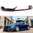 Front Bumper Lip W/Light Compatible with 2017-2021 Honda Civic Hatchback & Si, Red Line Style Air Dam Spoiler Splitter with LED Daytime Running Lights Fit for 17-21 (Gloss Black)