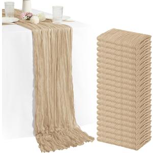 Pack Cheesecloth Table Runner Beige, 20Pcs