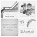 5 Inch Galvanized Metal Duct Connector for HVAC Ducting - Round Ventilation Pipe Fitting Adapter - Coupling and Extension - Metal Duct Vent Coupler - For Dryer Pipe, Duct Elbow, Duct Splitter