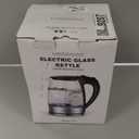 Megawise Electric Glass Kettle with Auto Shut-Off, 1.8L Capacity, 1000W Fast Boil, BPA-Free, Stainless Steel Inner Lid & Base, Blue LED Indicator, Easy Clean, Cord Storage