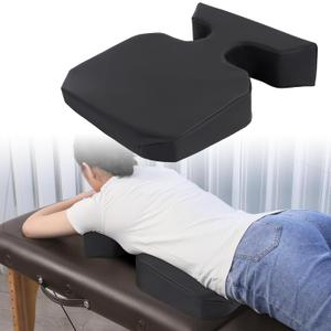 HOMBYS Supportive Breast Pillow for Massage Table, Extra Thick 5" Height Resuable Waterproof Massage Bolster Pillow Cushion for Stomach Sleeper, Beauty Salon SPA Breast Pillow for SleepingBlack, Thickness-5"