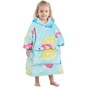 Narecte Kids Hoodie Blanket Birthday Gifts for Girls Year Old Girl Toddler Wearable Blanket Hoodie Kids Oversized Ideas Teen (Donut)