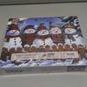 Winter Snowmen Christmas Jigsaw Puzzle 1000 Pieces for Adults Festive Holiday Scene with Birds & Snowy Fence Puzzle with Letters on Back Family Challenge Perfect for Game Night (27.6x19.7 Inch
