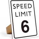 Race Car Birthday Decor, Speed Limit Sign, Fast Six, Race Car Birthday Party Decorations, 8×11 Wooden Play Sign with Stand, Let's Go Racing Party Supplies for Boy Race Fans - LP067