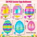 20 PCS Easter Egg Balloons, Happy Easter Foil Balloons, Egg Mylar Balloon for Party Decorations Supplies