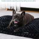 KSIIA Washable Dog Bed Anti-Slip Dog Crate Beds Deluxe Plush Kennel Pad Comfy Pet Sleeping Mat for Small Dogs, 23" x 18", Black