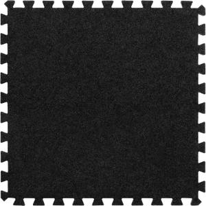 IncStores 5/8" Eco-Soft Carpet-Top Foam Floor Tiles, High-Density Commercial Floor Mats/Carpet Tiles for Basement, Classroom & Trade Show Floor Protection, Carpet Squares 24 x 24, Black, 28 Tiles