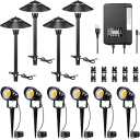 SUNVIE LED Landscape Lighting Kit Low Voltage Landscape Lights with Transformer Low Voltage Pathway Lights Aluminum Landscape Spotlights Path Lights with Connectors for Yard House Garden Tree