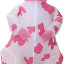 Inflatable Cow Costune Blow up Animal Costume for Cosplay Party Halloween Suit Parade Carnival Outfit, Pink, Large(150cm-190cm)