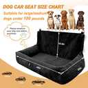 Dog Car Seat for Medium/Large Dogs Under 100 Lbs, Multi-Functional Dog Car Bed Washable Pet Travel Safety with Thick Cushion, Soft & Removable, for All Cars Back Seat (Black)