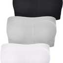 Women Bandeau Bra Padded Strapless Bralette Bra Seamless Bandeau Tube Top XXL