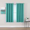 ChrisDowa Grommet Room Darkening Curtains for Bedroom and Living Room - 2 Panels Set Thermal Insulated Blackout Curtains (Teal, 52W x 54L)