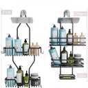 Shower Caddy Hanging Organizer: Over Shower Head Storage Shelf - Aluminum Never Rust Rack for Inside Shower Black